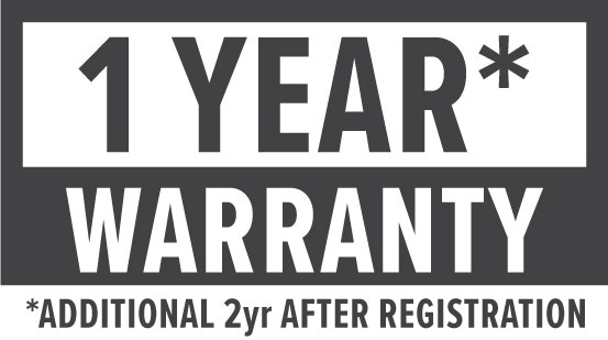 Warranty: 1 Year + Additional 2 Year Warranty After Registration