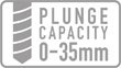 Plunge Capacity: 0-35mm