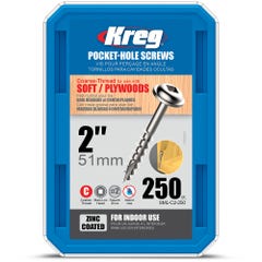 KREG 250 Piece 51mm Pocket-Hole Screws KR-SMLC2-250