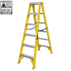 GUARDALL 6-Step 1.8m Fibreglass Double Sided Step Ladder FA32205