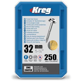 KREG 1.25inch Fine Pocket Screws 250pcs KR-SMLF125-250