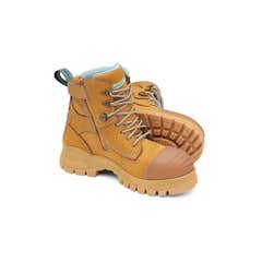 BLUNDSTONE Womens Zipside Wheat Safety Boots Size 5 892050