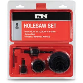 P&N 19-64mm HCS Holesaw Set for Wood & Plastic - 8 Piece