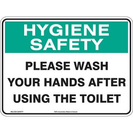 WILCOX 300 x 225mm Wash Hands After Toilet Hygine Sign - Poly HK345ACP