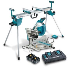 MAKITA 18Vx2 Brushless 2 x 5.0Ah Slide Compound Saw w. Mitre Saw Stand DLS111PT2UWST06