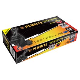 PENRITE 50 Pack Black Nitrile Quick Gloves - Medium LQG50M