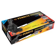 PENRITE 50 Pack Black Nitrile Quick Gloves - XL LQG50XL