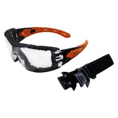 MAXISAFE Evolve Clear Safety Glasses w/ Gasket & Headband EVO370-GH