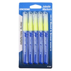 KINCROME Highlighter Chisel Tip Yellow 5 Pack K11825