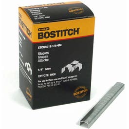 BOSTITCH 12mm x 6mm Long Heavy Duty Crown Staples - 6000 Piece STCR50191/4-6M