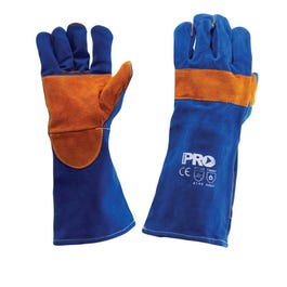 PROCHOICE Pyromate Blue Heeler Welding Gloves Blue & Gold Kevlar