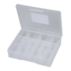 FISCHER 195 x 157 x 48mm 14 Compartment Clear Medium Storage Box 1H-039