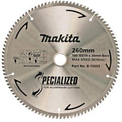 MAKITA 260mm 100T TCT Circular Saw Blade for Aluminium Cutting - Mitre Saws - SPECIALIZED