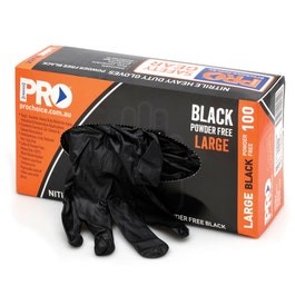 PROCHOICE 100 Pack Black Nitrile Disposable Gloves