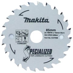 MAKITA 85mm 24T TCT Circular Saw Blade for Laminate Cutting - SPECIALIZED