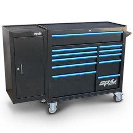 SP TOOLS Custom Series 11 Drawer Blue Handle Tool Trolley Roller Cabinet  SP40161