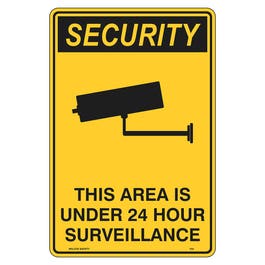 WILCOX SAFETY 225mm x 300mm 24 Hour Surveillance Security Sign - Metal SC754CM